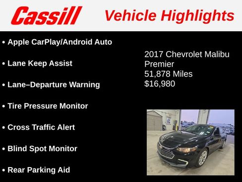 Used 2017 Chevrolet Malibu Premier w/ Driver Confidence Package FWD image 3