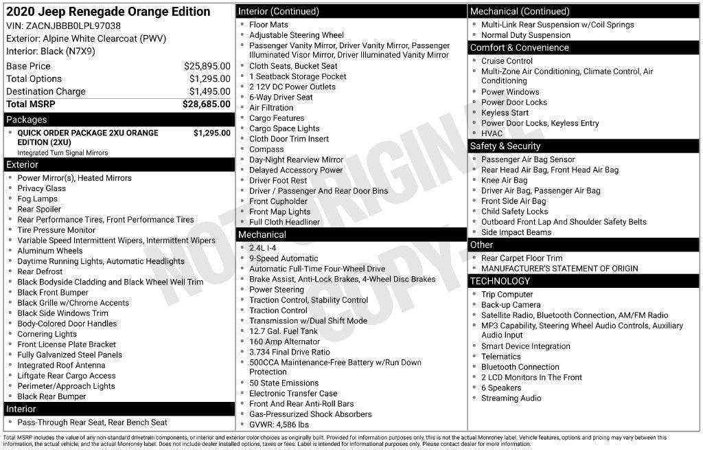 Used 2020 Jeep Renegade Latitude AWD/4WD image 13