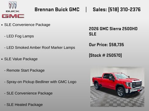 New 2026 GMC Sierra 2500 SLE w/ SLE Value Package; AWD/4WD image 12