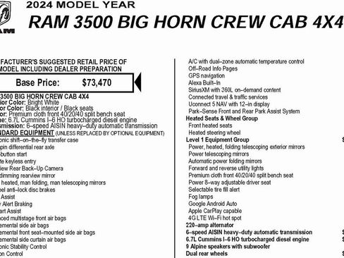 Used 2024 RAM 3500 Big Horn w/ Level 1 Equipment Group image 3
