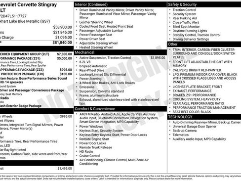 Used 2020 Chevrolet Corvette Stingray w/ 2LT Preferred Equipment Group image 3