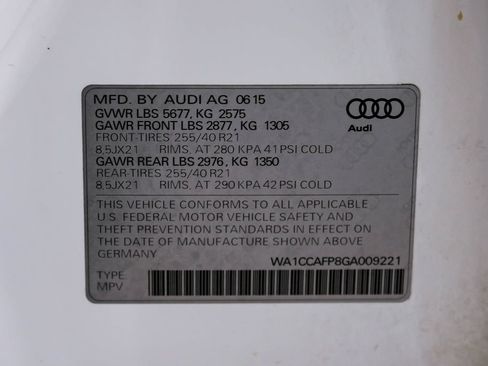 Used 2016 Audi SQ5 Premium Plus w/ Technology Package AWD/4WD image 70