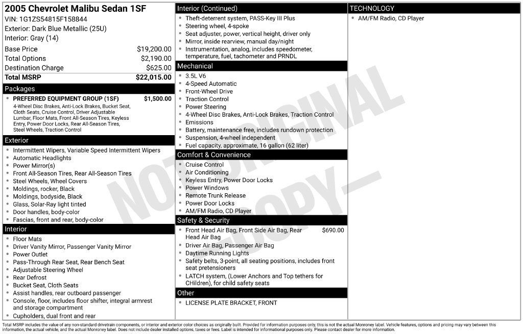 Used 2005 Chevrolet Malibu V6 w/ Preferred Equipment Group FWD image 33