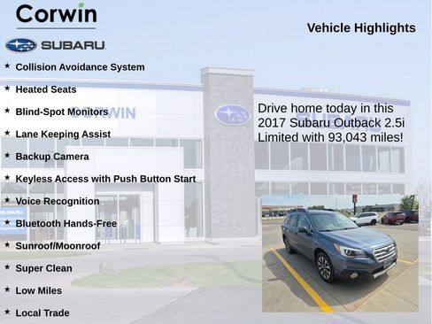 Used 2017 Subaru Outback 2.5i Limited AWD/4WD image 6