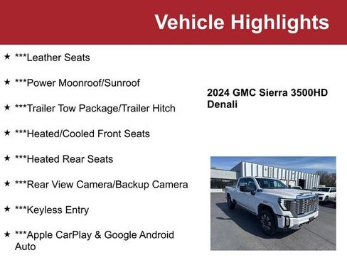 Used 2024 GMC Sierra 3500 Denali w/ Denali Reserve Package AWD/4WD image 2