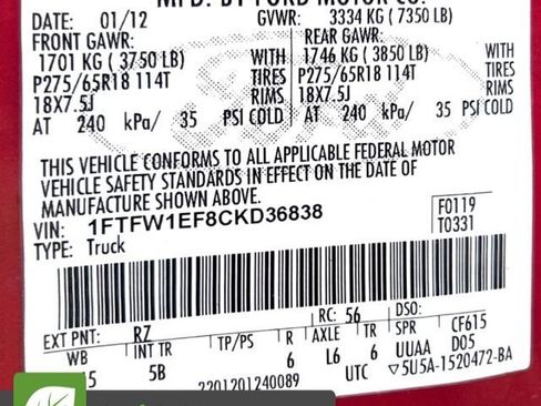 Used 2012 Ford F150 FX4 w/ FX Luxury Pkg AWD/4WD image 10