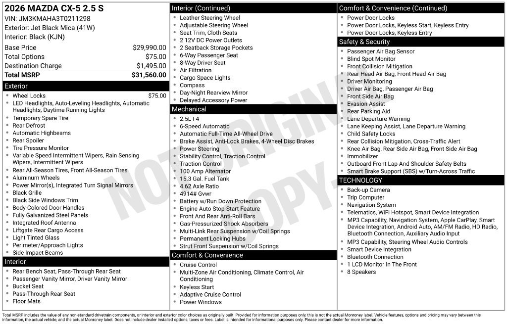 New 2026 MAZDA CX-5 AWD 2.5 S image 2