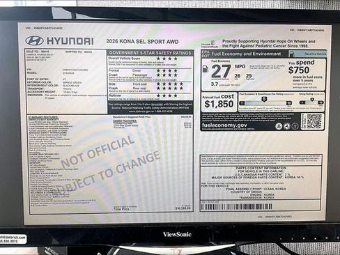 New 2026 Hyundai Kona SEL Sport image 18