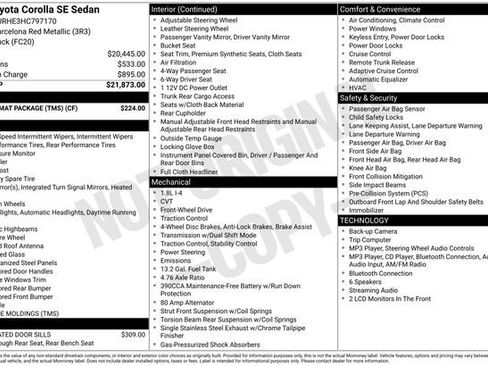Used 2017 Toyota Corolla SE w/ Carpet Mat Package (TMS) FWD image 30