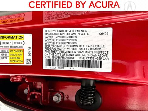 Certified 2025 Acura TLX SH-AWD w/ A-SPEC Pkg image 42