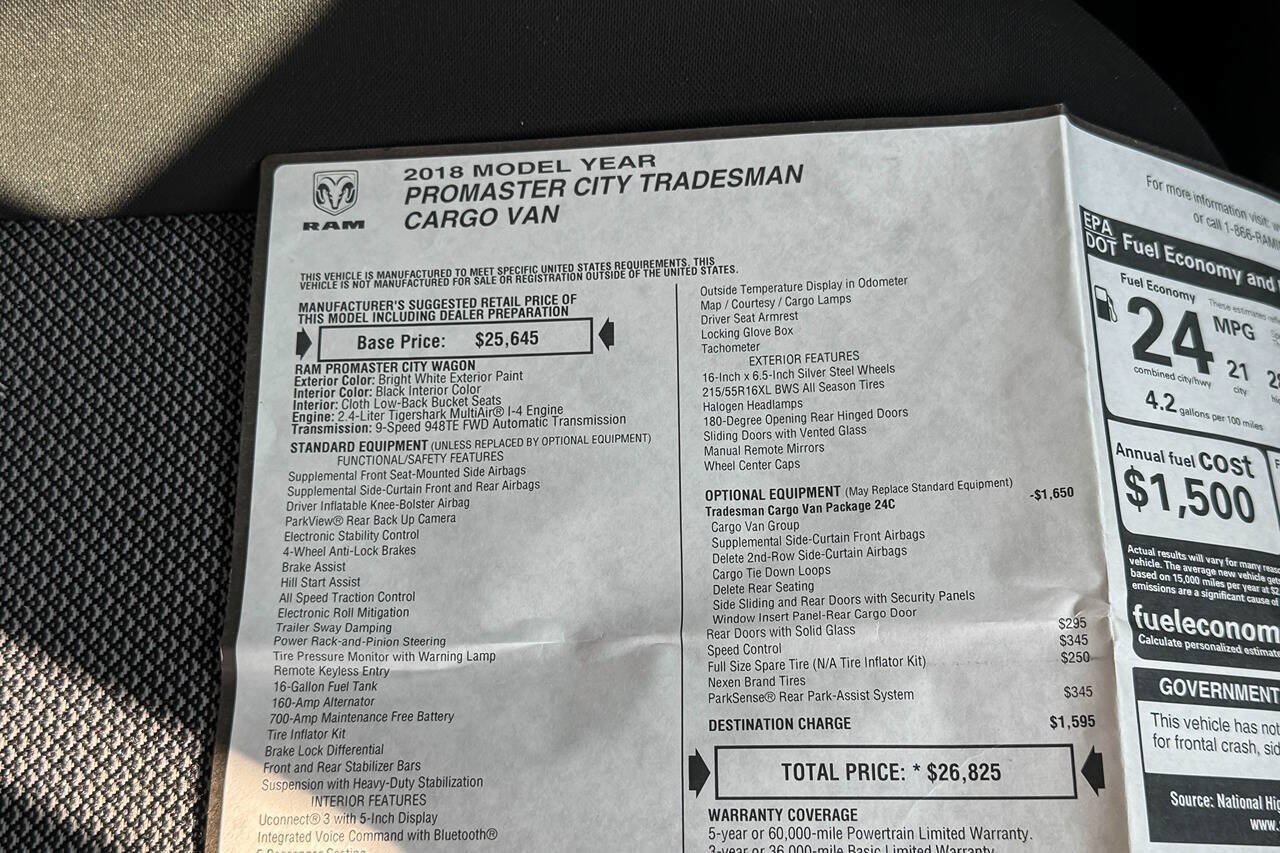 Used 2018 RAM ProMaster City Tradesman FWD image 32