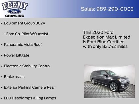 Certified 2020 Ford Expedition Max Limited w/ Equipment Group 302A AWD/4WD image 14