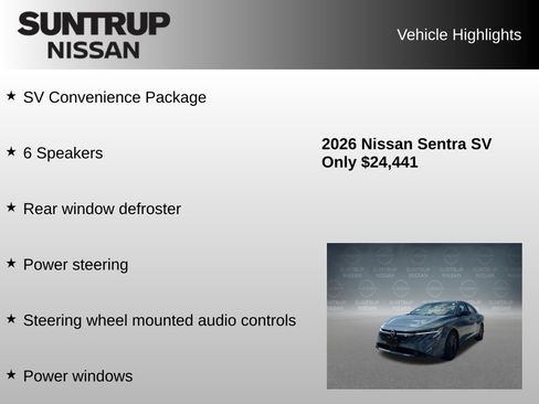 Used 2026 Nissan Sentra SV w/ SV Convenience Package FWD image 8