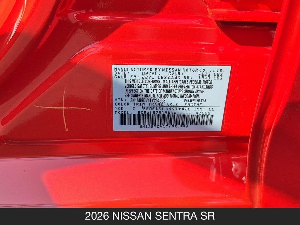 Certified 2026 Nissan Sentra SR w/ Floor Mat Package FWD image 24