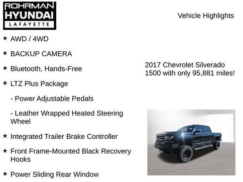 Used 2017 Chevrolet Silverado 1500 LTZ Z71 w/ LTZ Plus Package AWD/4WD image 8