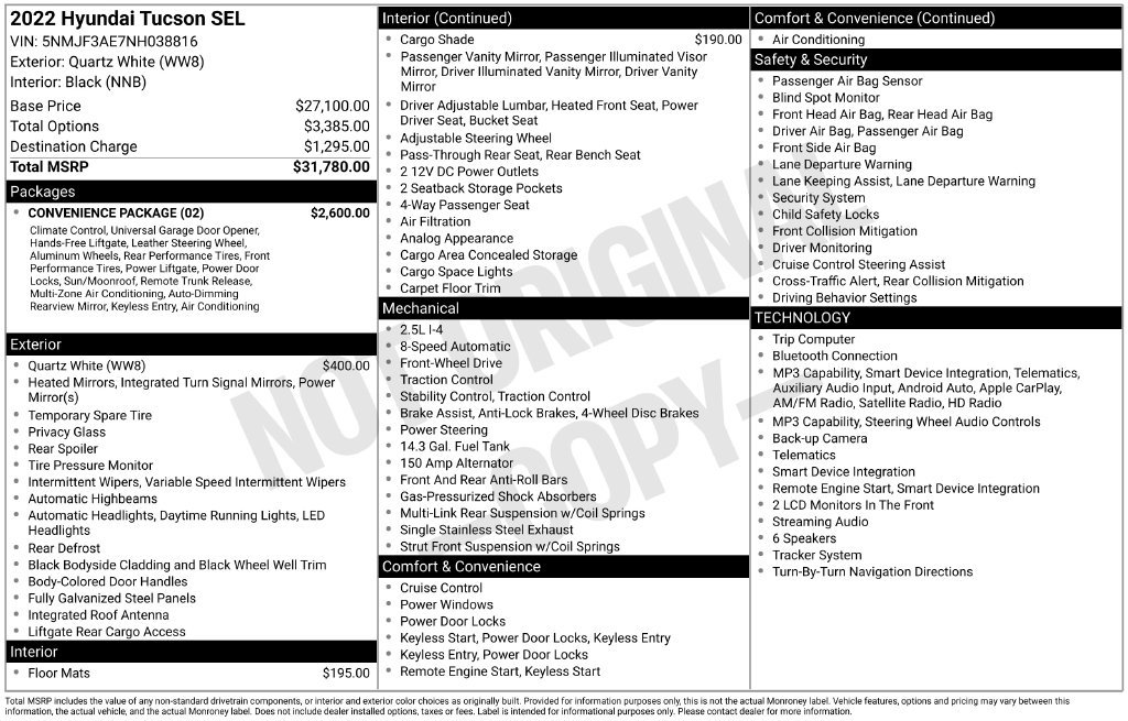Certified 2022 Hyundai Tucson SEL w/ Convenience Package FWD image 33