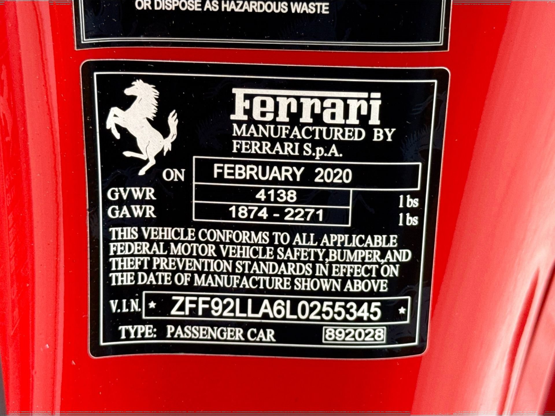 Certified 2020 Ferrari F8 Tributo RWD image 27