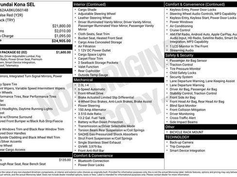 Used 2019 Hyundai Kona SEL w/ SEL Tech Package 02 FWD image 6