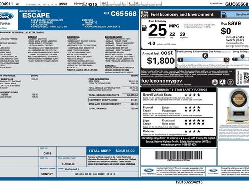Used 2016 Ford Escape Titanium w/ Equipment Group 301A AWD/4WD image 21