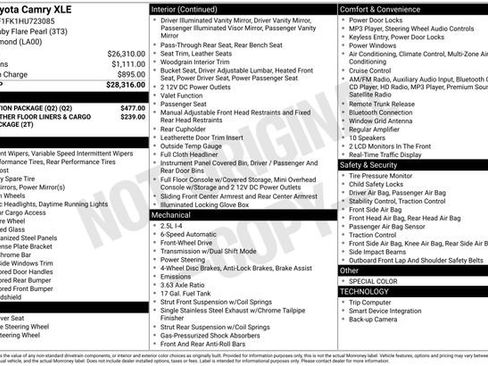 Used 2017 Toyota Camry XLE w/ Protection Package (Q2) image 21