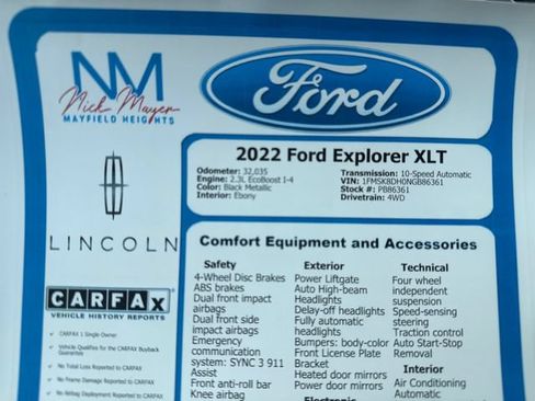 Certified 2022 Ford Explorer XLT w/ Class IV Trailer Tow Package AWD/4WD image 35