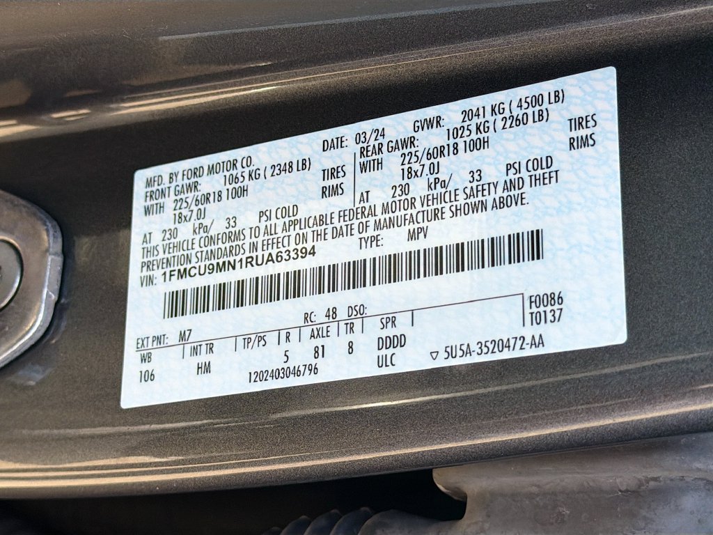 Used 2024 Ford Escape ST-Line w/ Tech Pack #1 AWD/4WD image 35