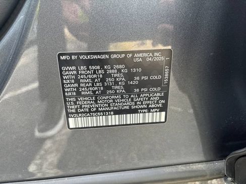 Certified 2025 Volkswagen Atlas SE AWD/4WD image 32