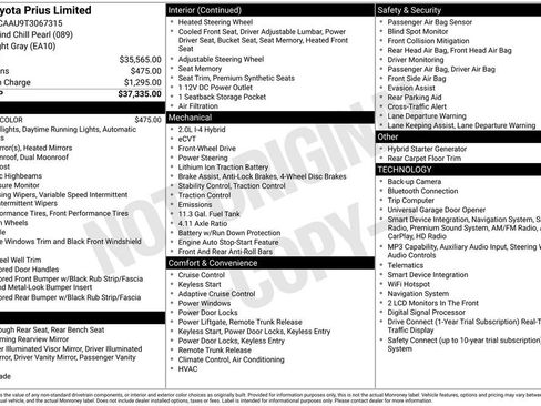Used 2026 Toyota Prius Limited FWD image 2