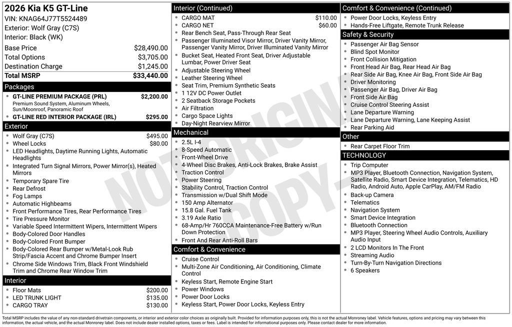 New 2026 Kia K5 GT-Line w/ GT-Line Premium Package FWD image 27