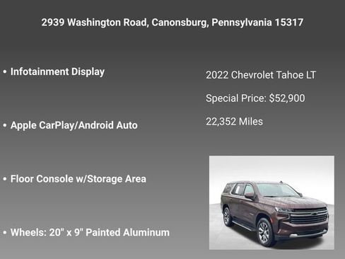 Certified 2022 Chevrolet Tahoe LT AWD/4WD image 30