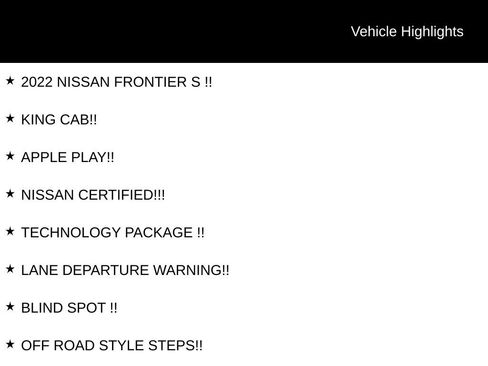 Certified 2022 Nissan Frontier S w/ Technology Package image 6