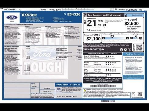 Used 2023 Ford Ranger XLT w/ Equipment Group 301A Mid image 25