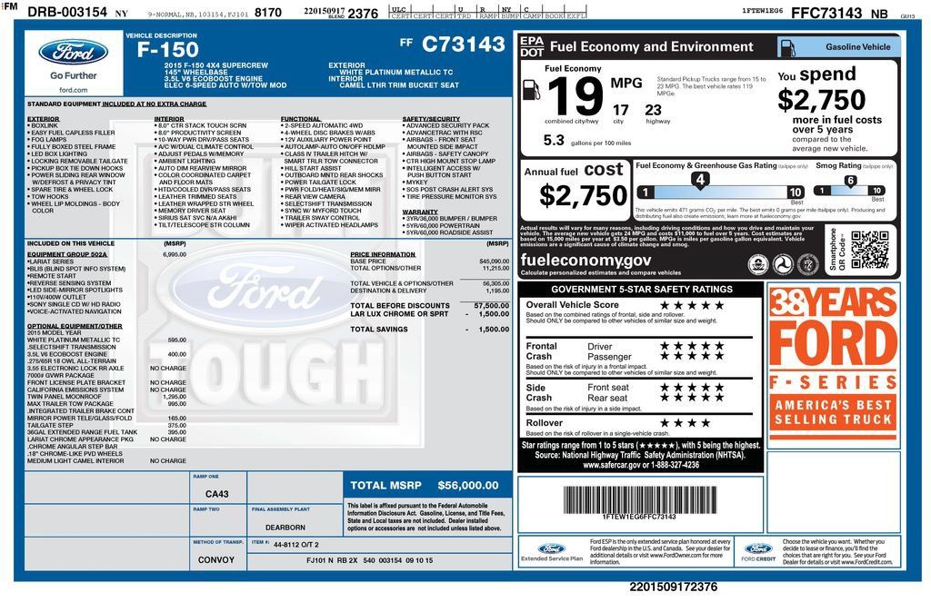 Used 2015 Ford F150 Lariat w/ Equipment Group 502A Luxury AWD/4WD image 2