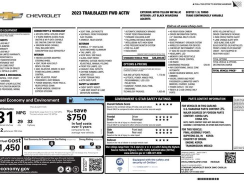 Used 2023 Chevrolet TrailBlazer ACTIV w/ Sun and Liftgate Package FWD image 4