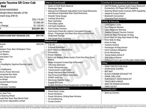 Used 2019 Toyota Tacoma SR w/ Four Season Floor Mat Package AWD/4WD image 17