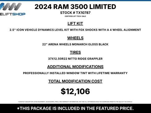 Used 2024 RAM 3500 Limited w/ Night Edition AWD/4WD image 2