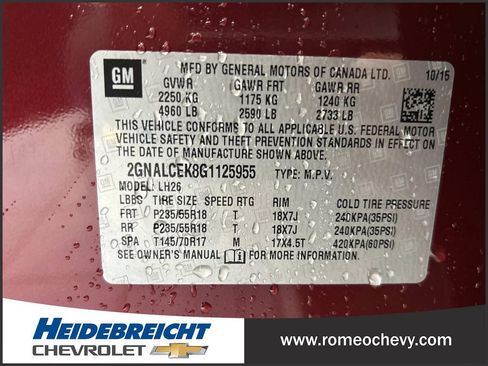 Used 2016 Chevrolet Equinox LT w/ Convenience Package FWD image 8