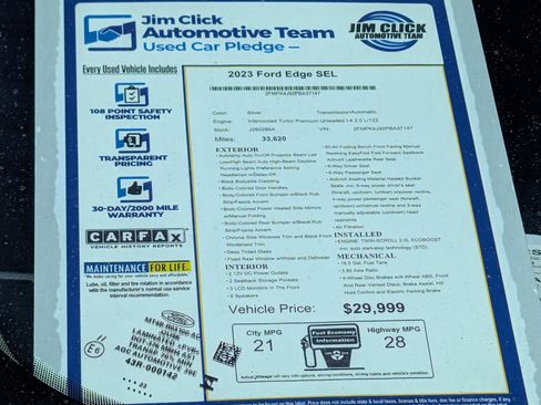 Certified 2023 Ford Edge SEL AWD/4WD image 13