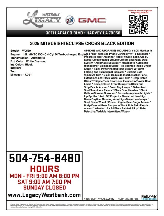 Used 2025 Mitsubishi Eclipse Cross AWD image 29
