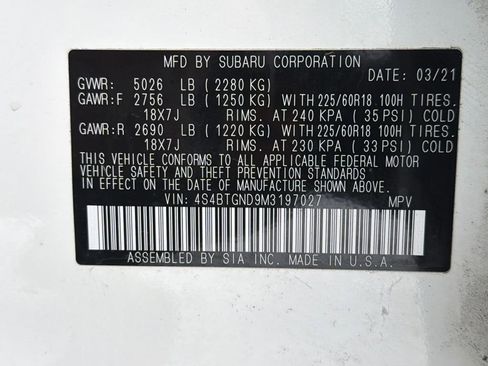 Used 2021 Subaru Outback Limited XT image 55