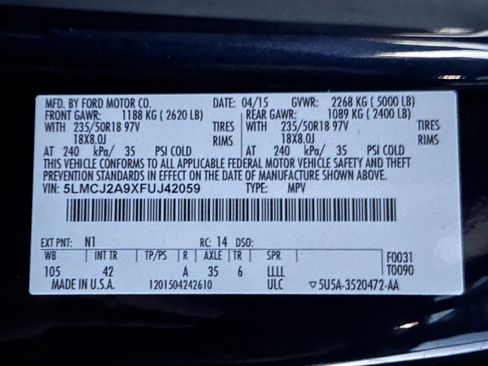 Used 2015 Lincoln MKC AWD w/ Equipment Group 102A Reserve image 22