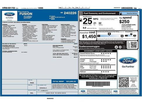 Used 2017 Ford Fusion S w/ Equipment Group 101A FWD image 2