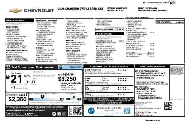 New 2026 Chevrolet Colorado LT w/ LT Convenience Package RWD image 3