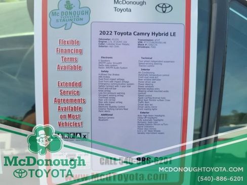 Used 2022 Toyota Camry LE FWD image 16