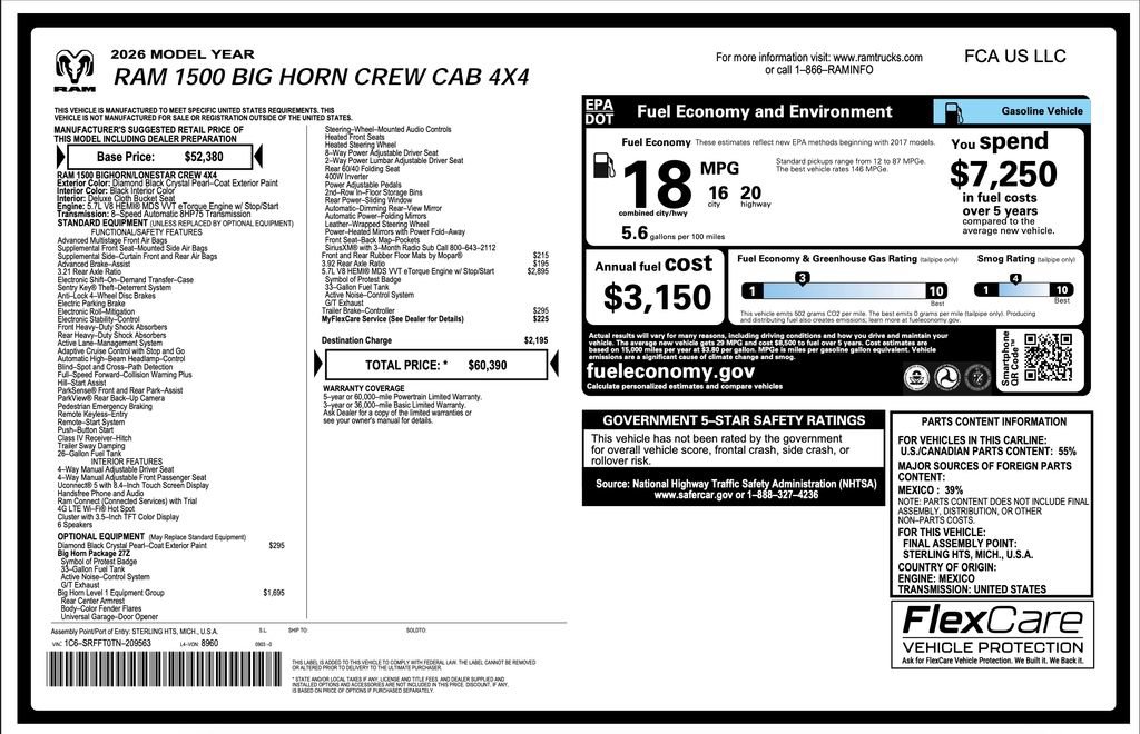 New 2026 RAM 1500 Big Horn AWD/4WD image 2