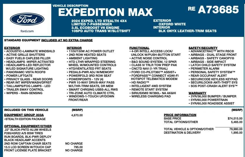 Used 2024 Ford Expedition Max Limited AWD/4WD image 2