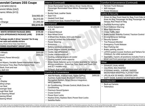 Used 2023 Chevrolet Camaro SS RWD image 30