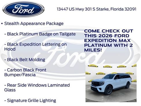 New 2026 Ford Expedition Max Platinum w/ Stealth Appearance Package image 25