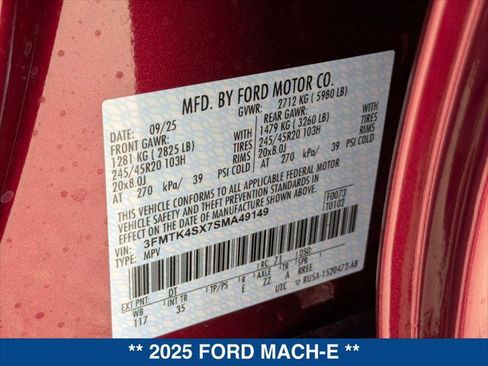 New 2025 Ford Mustang Mach-E GT w/ Interior Protection Package image 21