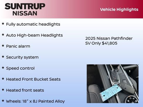 New 2025 Nissan Pathfinder SV w/ Black Appearance Package image 30